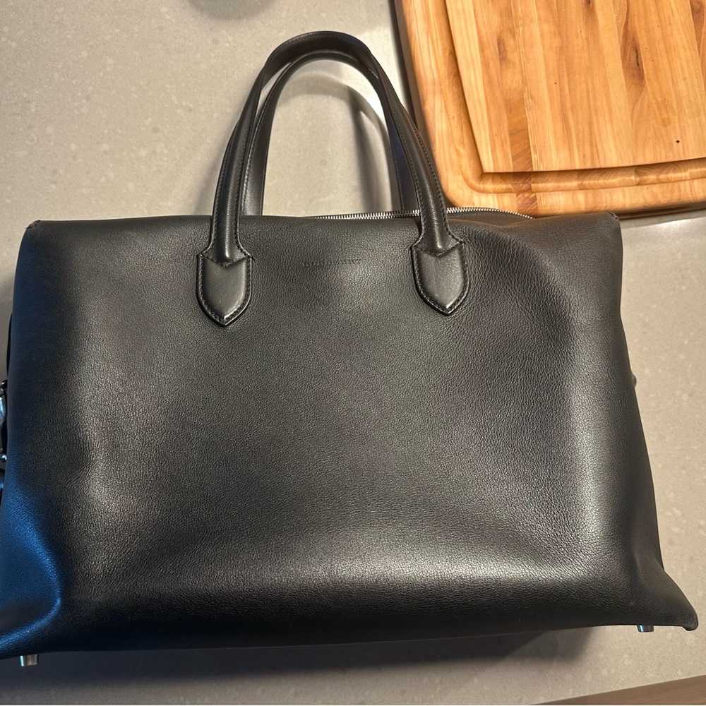 Burberry Black Leather Structured Tote